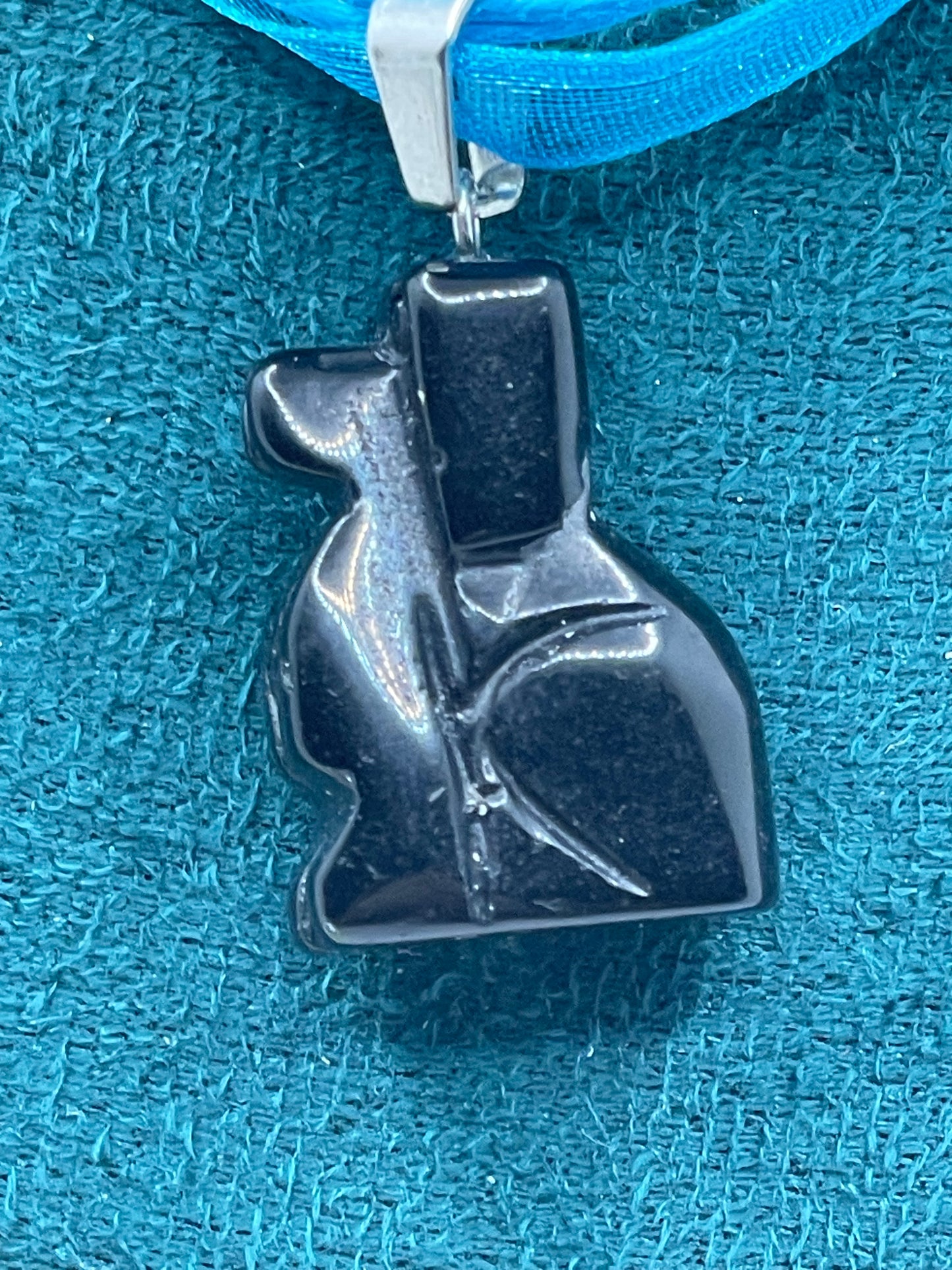 Aqua Organza Ribbon & Cord Necklace