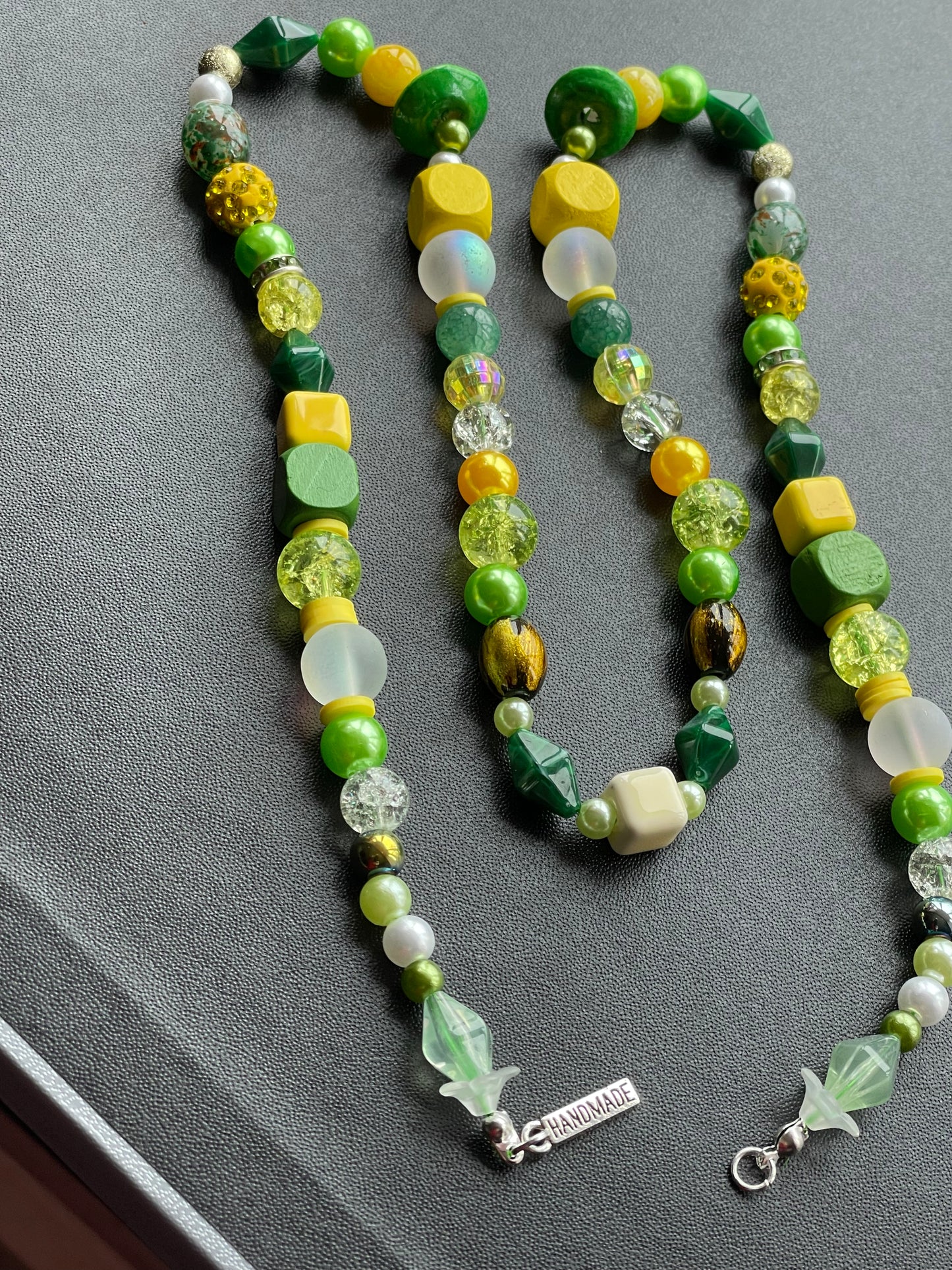 Yellow & Green Long Fashion Necklace