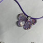 Purple Ribbon Awareness  Ribbons & Butterflies on Waxed Cord Necklaces