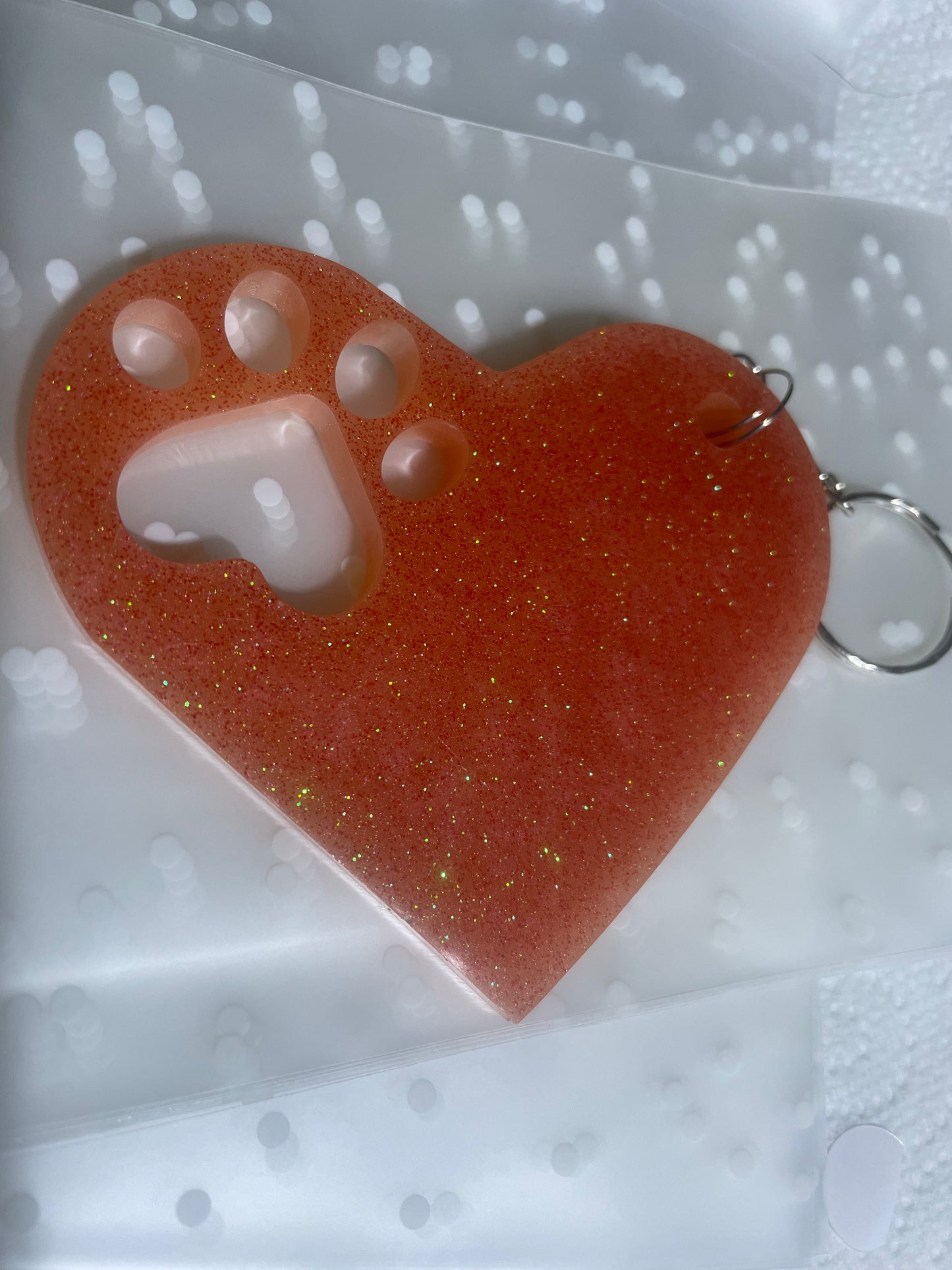 Large Paw Print Key Ring