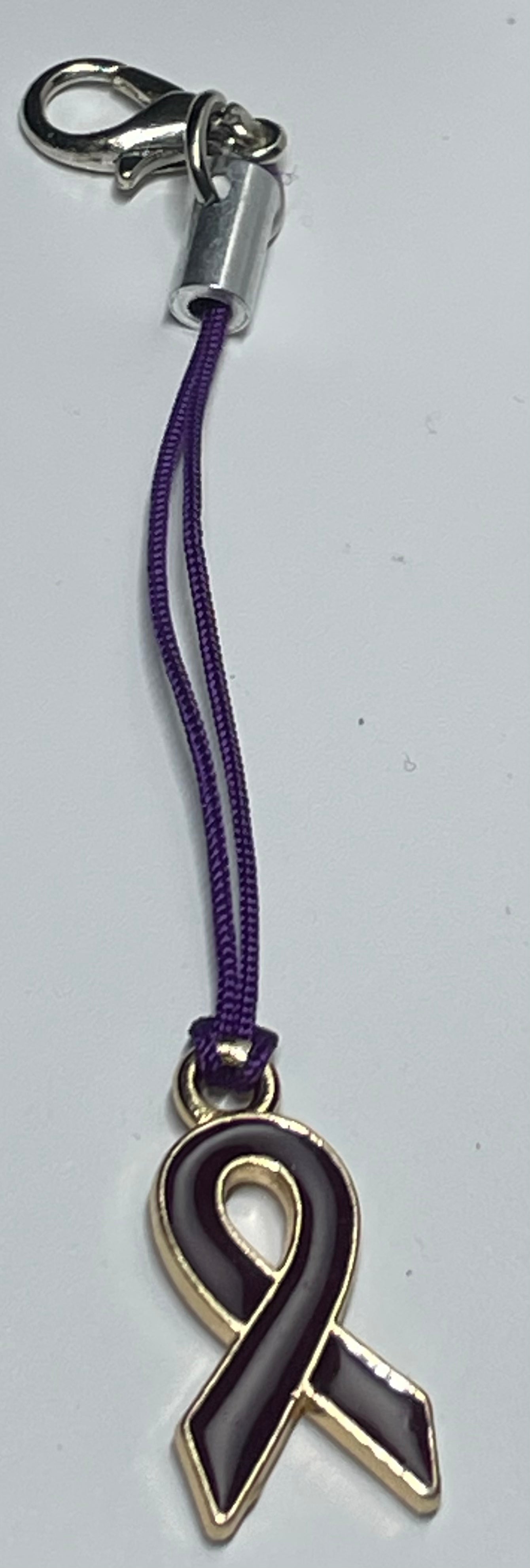 Non-Specific Purple Awareness Ribbon Lanyards with Split Ring or Clasp