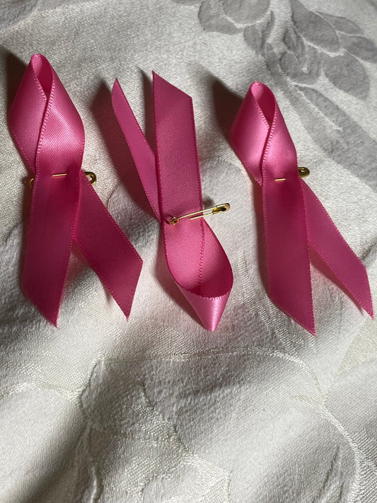 Pink Satin Ribbon Pin Brooch