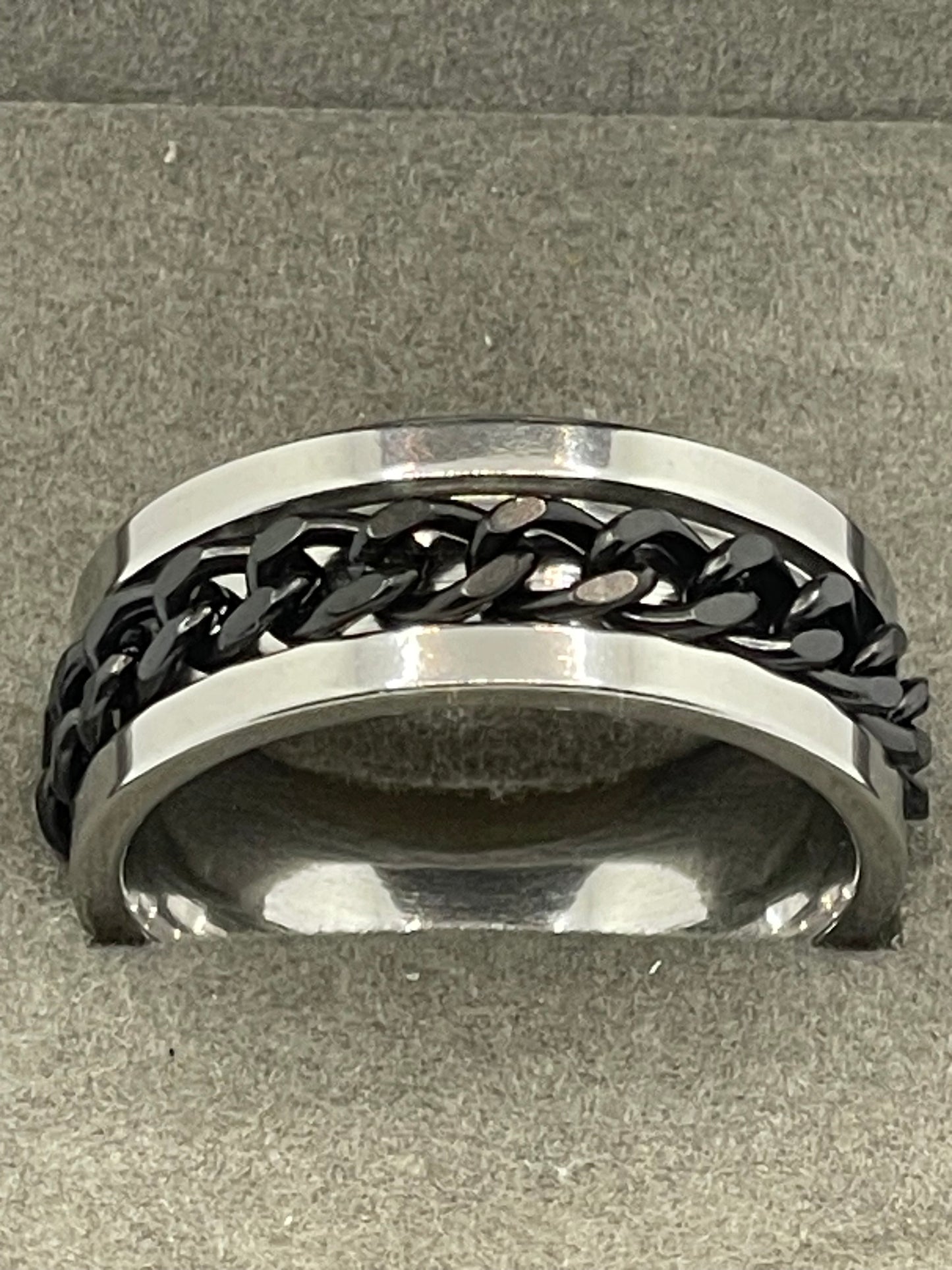 Stainless Steel Chain Fidget Ring 8mm Band