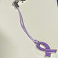 Non-Specific Purple Awareness Ribbon Lanyards with Split Ring or Clasp