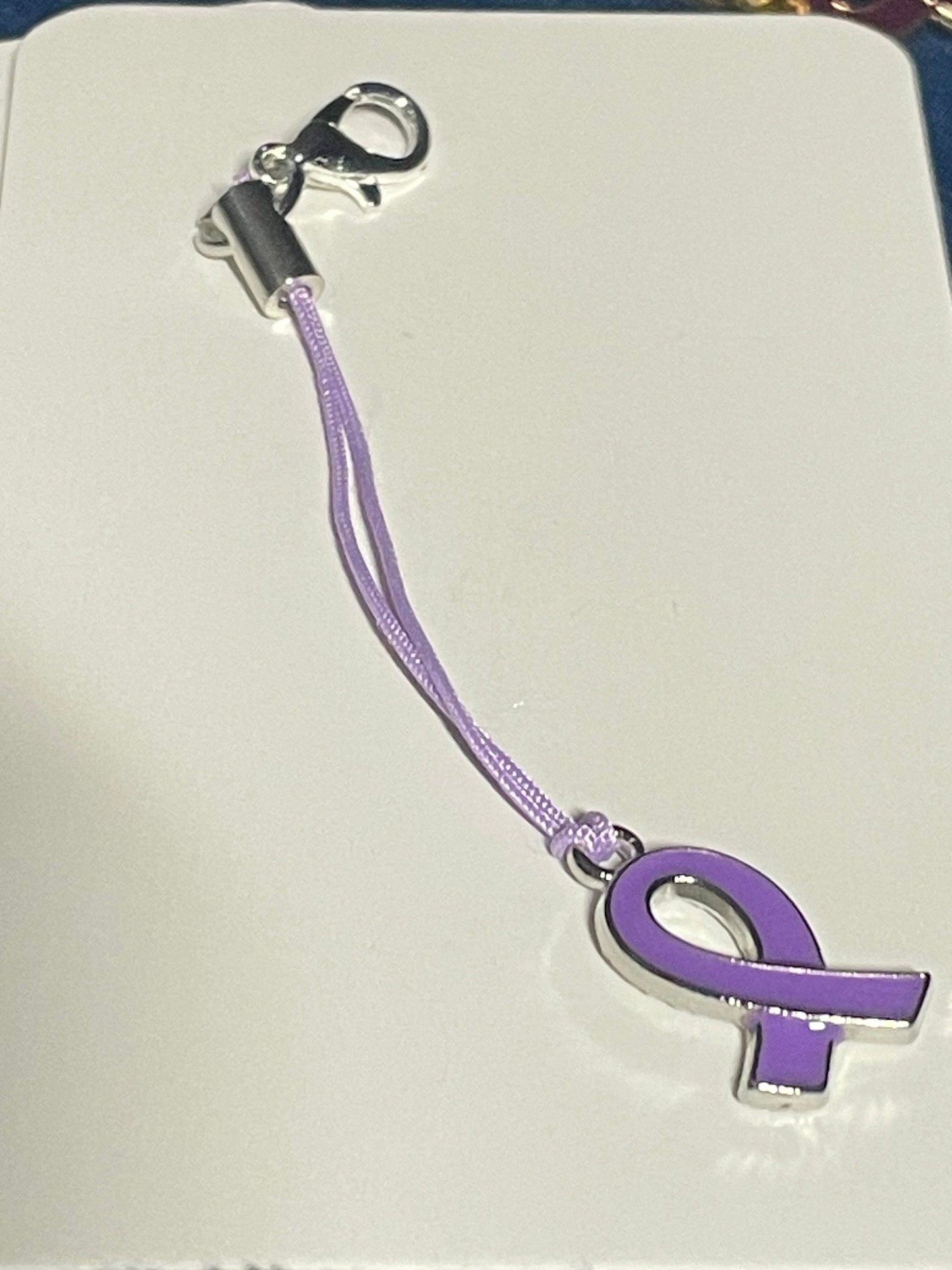 Non-Specific Purple Awareness Ribbon Lanyards with Split Ring or Clasp