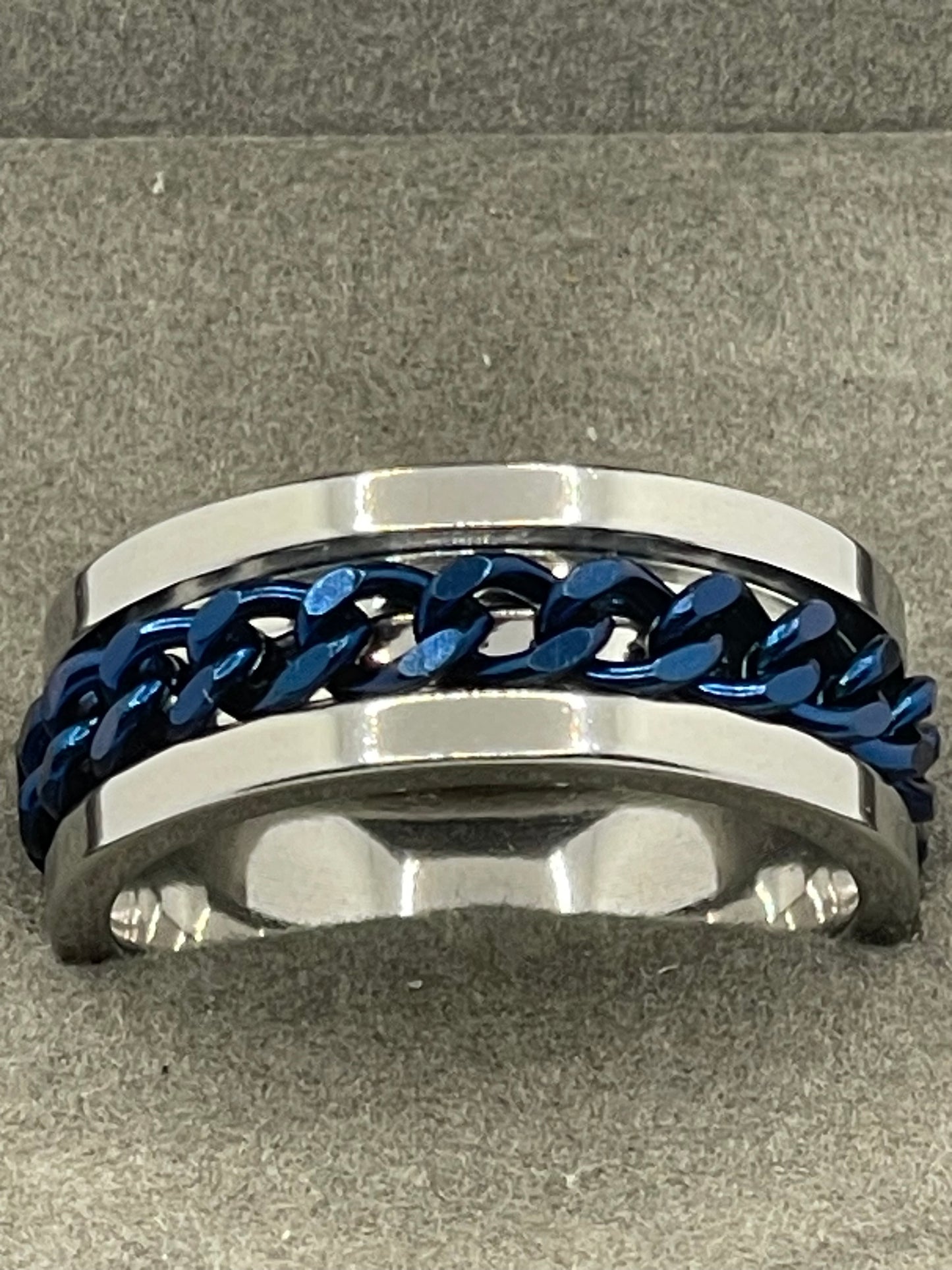 Stainless Steel Chain Fidget Ring 8mm Band