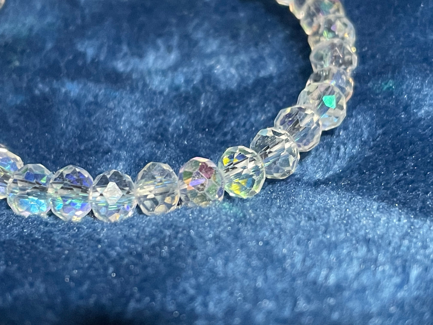 6mm Briolette Crystal Glass Bead Bracelet AB