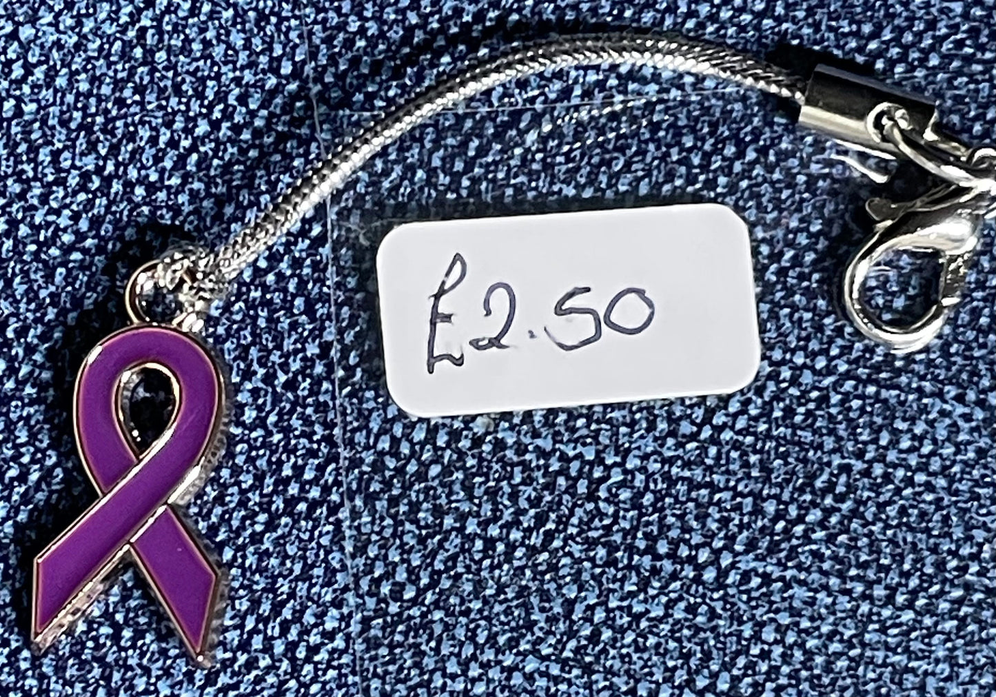 Non-Specific Purple Awareness Ribbon Lanyards with Split Ring or Clasp