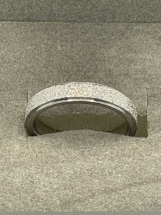 Stainless Steel 4mm Ring with Textured Fidget Band
