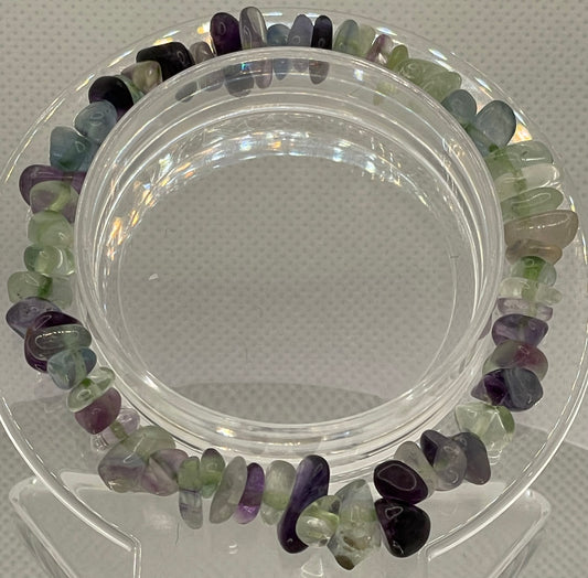 Fluorite Crystal Stone Gravel Bracelet