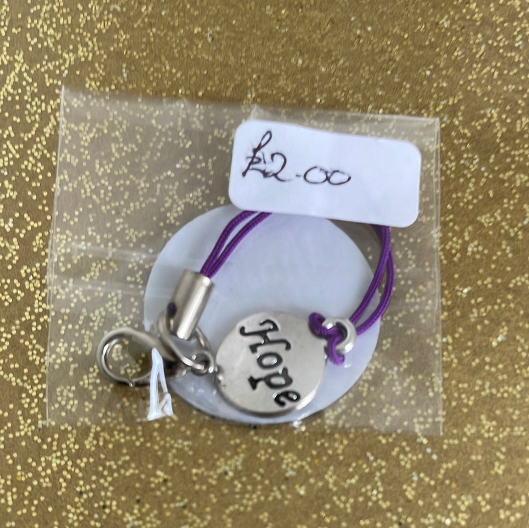 Non-Specific Purple Awareness Ribbon Lanyards with Split Ring or Clasp