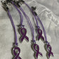 Non-Specific Purple Awareness Ribbon Lanyards with Split Ring or Clasp