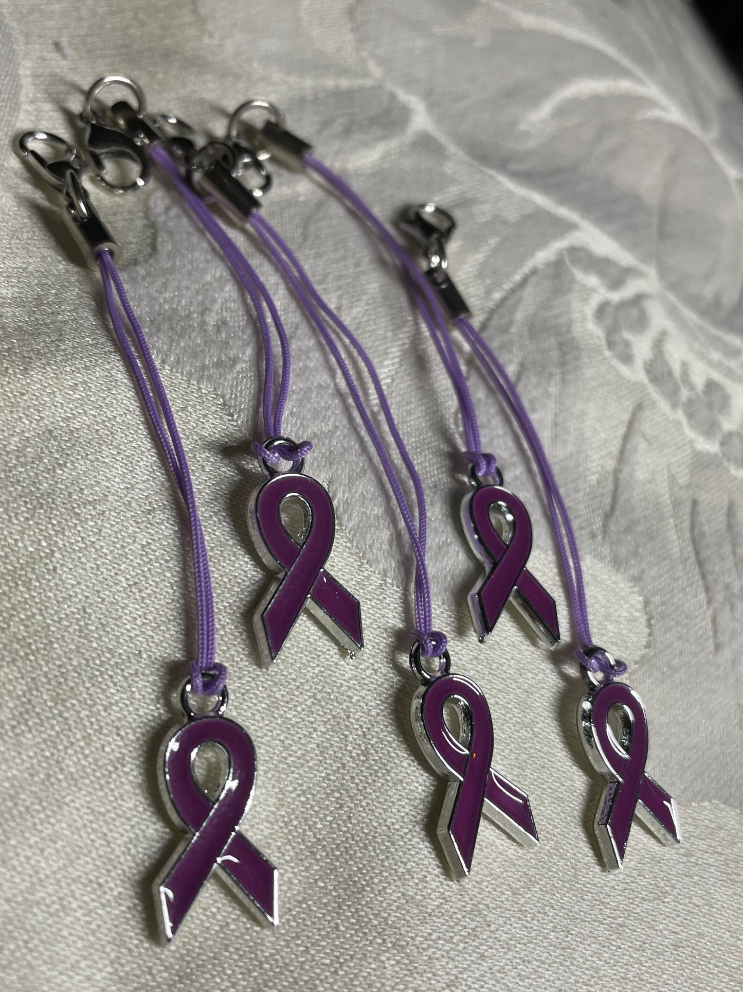 Non-Specific Purple Awareness Ribbon Lanyards with Split Ring or Clasp