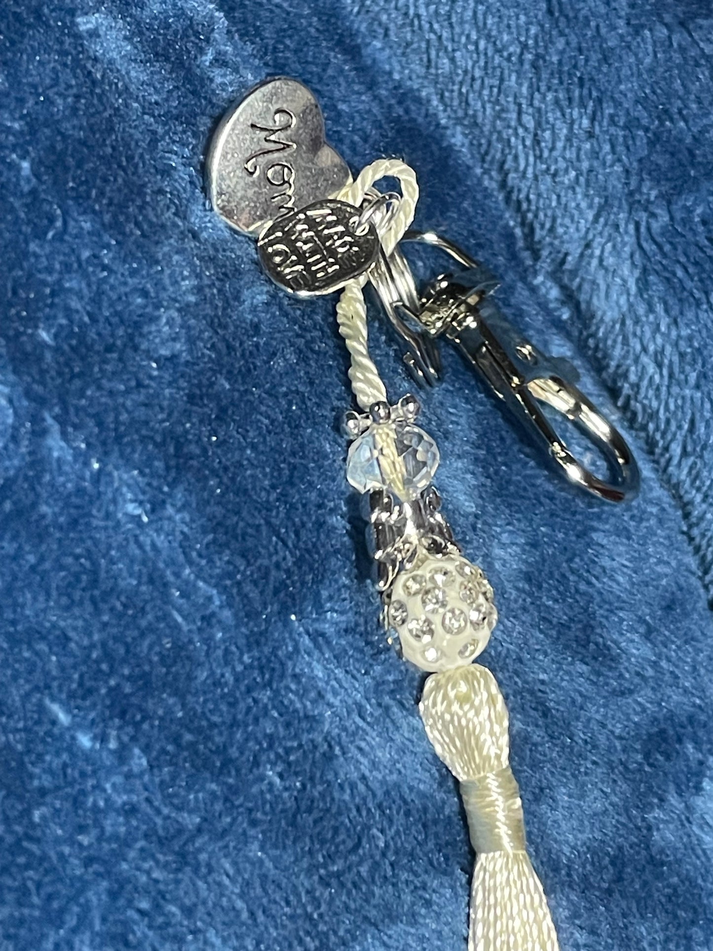 Angel Tassel Keyring Mom Stainless Steel Heart “Your wings were ready but my heart was not”