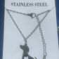 Stainless Steel Sitting Dog (Spaniel?) Pendant Necklace with Extender Gift Boxed