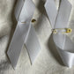 White Satin Ribbon Pin Brooch