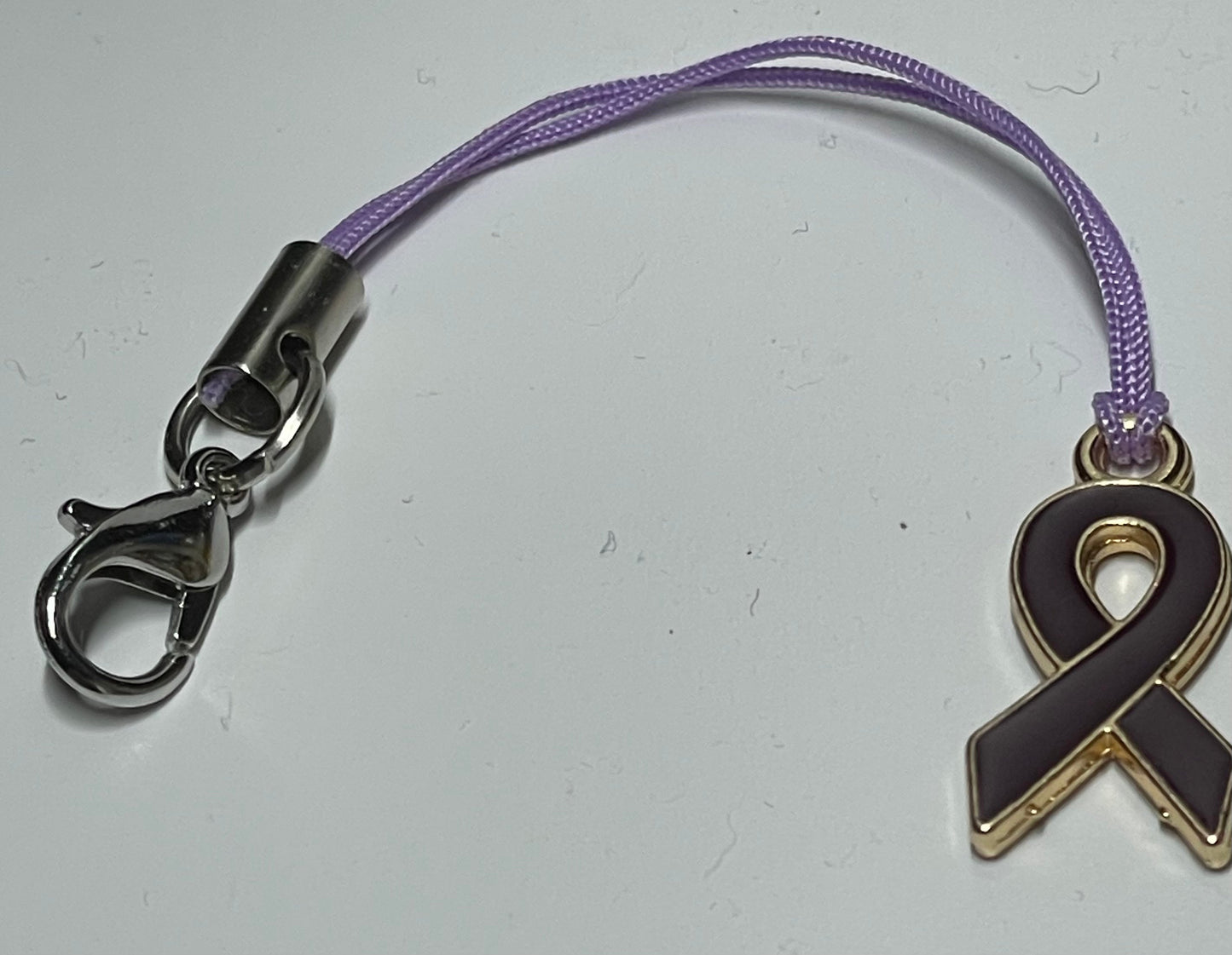 Non-Specific Purple Awareness Ribbon Lanyards with Split Ring or Clasp