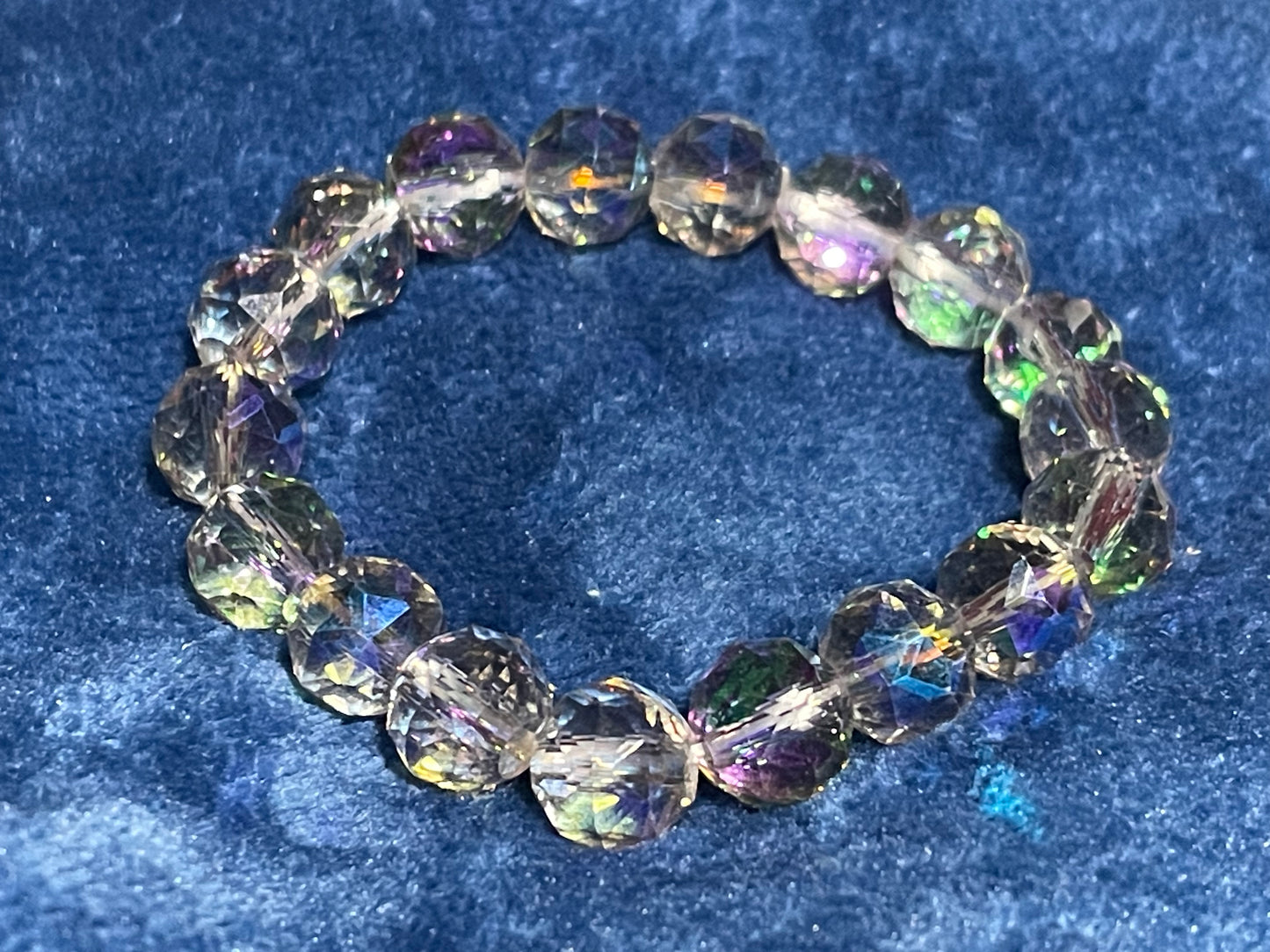 Smoky Purple AB Coated Crystal Glass Bracelet