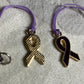 Non-Specific Purple Awareness Ribbon Lanyards with Split Ring or Clasp