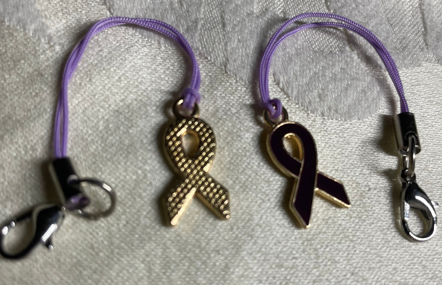 Non-Specific Purple Awareness Ribbon Lanyards with Split Ring or Clasp