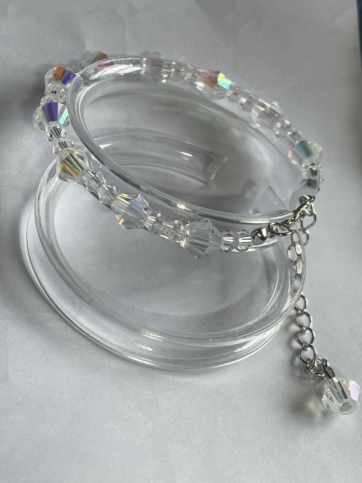 8mm Diamond (Bi-cone) Crystal Glass Bracelet