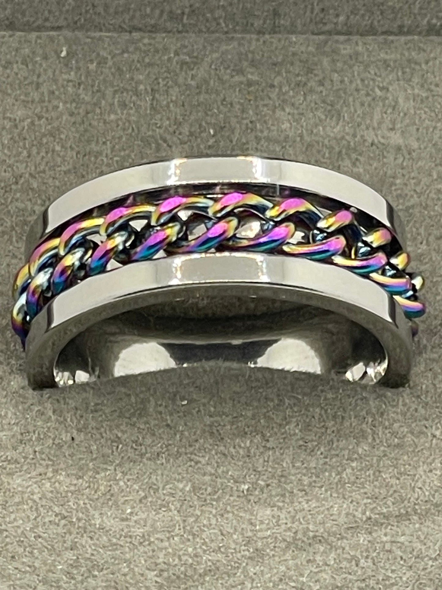 Stainless Steel Chain Fidget Ring 8mm Band