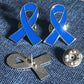 Blue Metal & Enamel Awareness Ribbon Tie/Lapel Pin