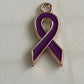 Medical Condition Purple Awareness & Hope Ribbon Charms (charm only)