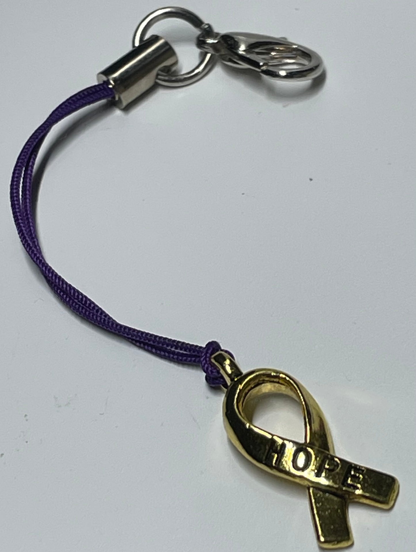 Non-Specific Purple Awareness Ribbon Lanyards with Split Ring or Clasp