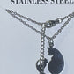 Gift Boxed Stainless SteelKitten & Cat Outline Pendant & Necklace