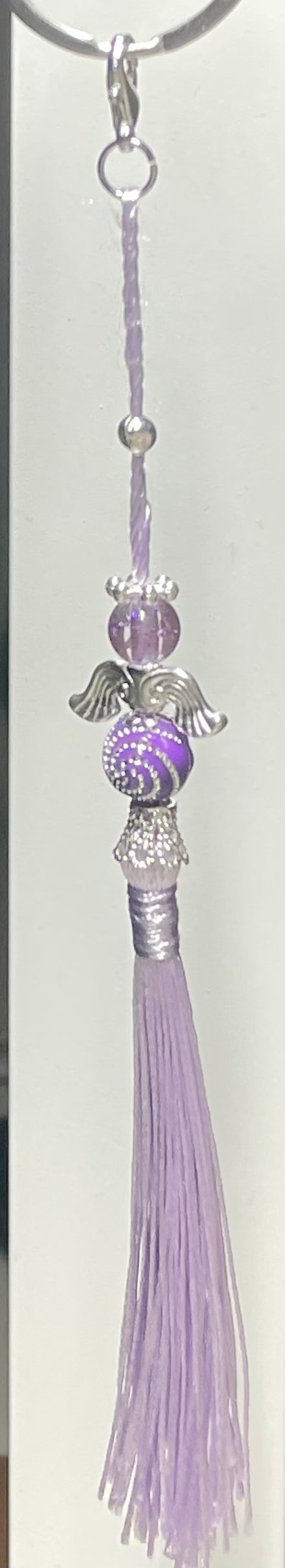 Purple (non-specific) Medical Condition Awareness Charms Tassels with Angels and/or Butterflies with Lobster Clasps