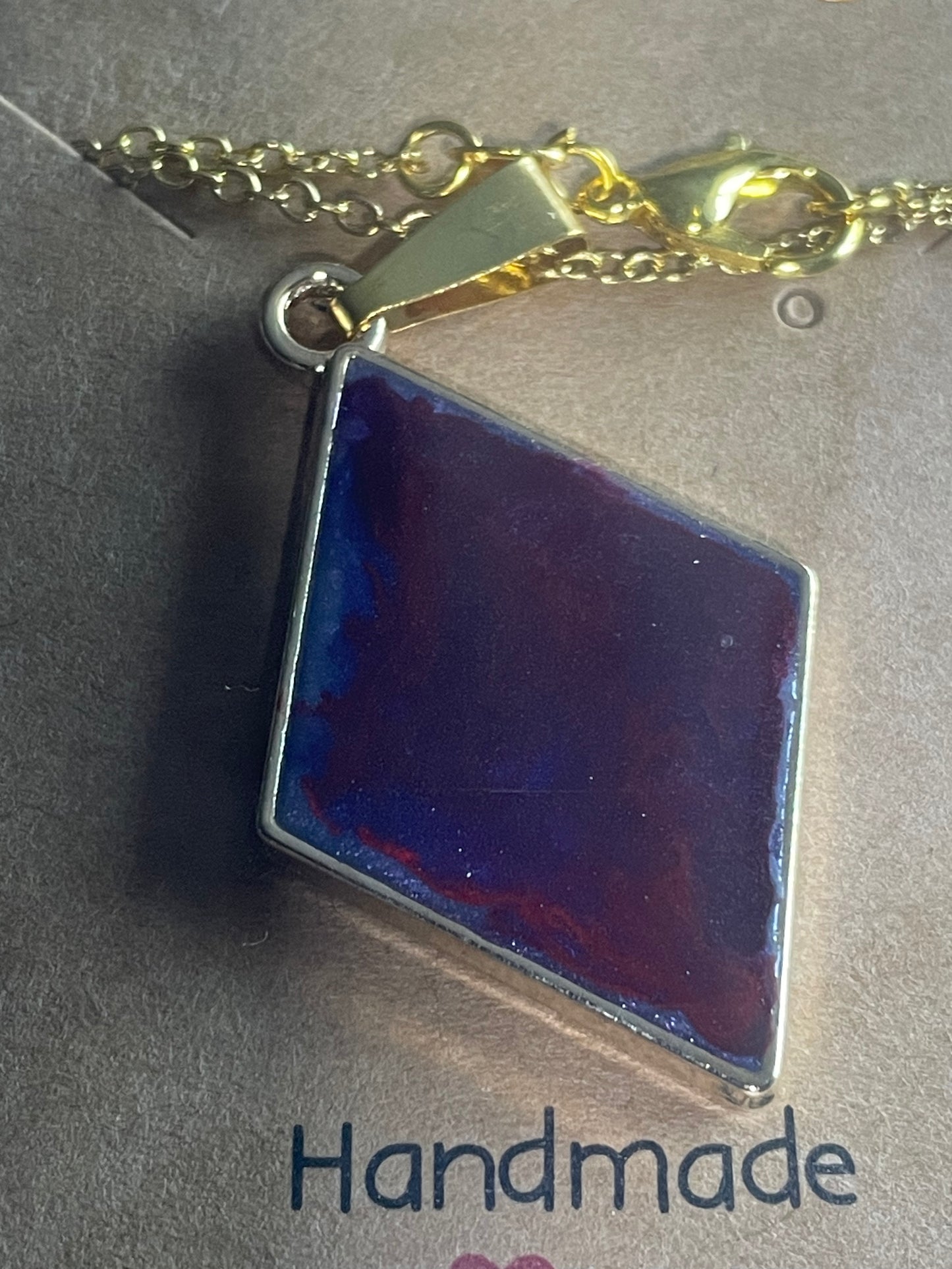 Acrylic Bezel Pendants on a Necklace