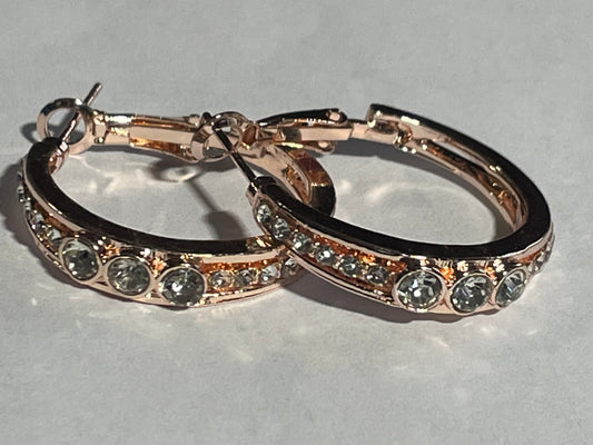 Hoop Earrings with various sized Diamanté