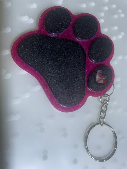 Large Paw Print Key Ring