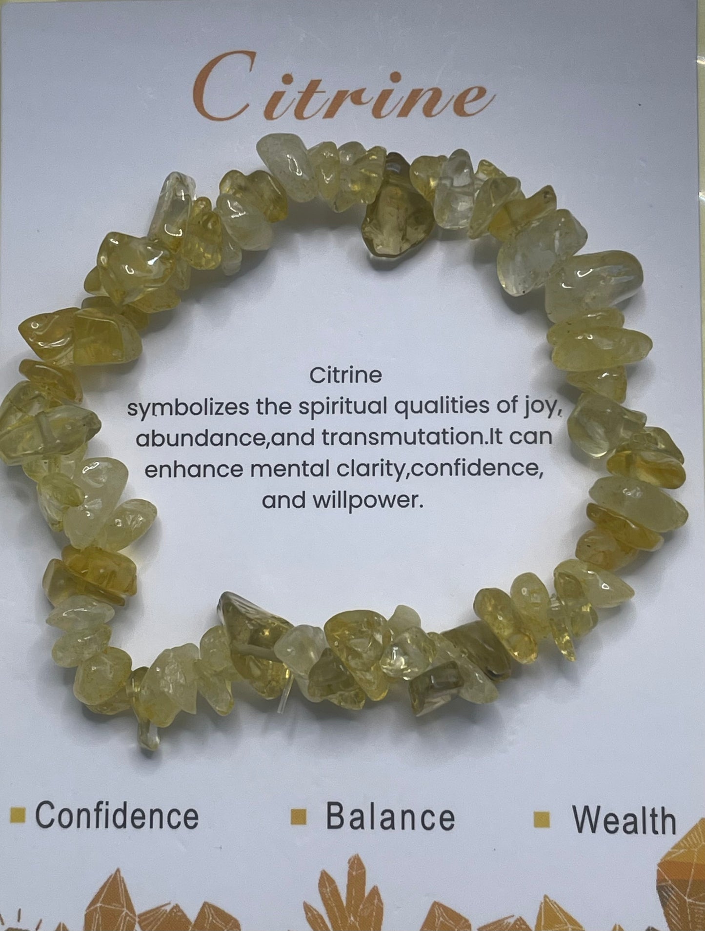 Natural Quartz Crystal Stone 19cm (approx) Gravel Bracelet with Information Card