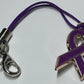 Non-Specific Purple Awareness Ribbon Lanyards with Split Ring or Clasp