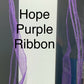 Purple Awareness Ribbons/Butterflies on an Organza & Cord Necklace