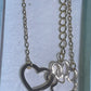 Rose Hold Coloured Paw & Heart Pendant & Chain