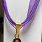 Purple Awareness Ribbons/Butterflies on an Organza & Cord Necklace