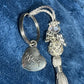 Silver Angel Tassel Keyring Mom Disc Charm “Your wings were ready but my heart was not”