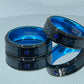 8mm Black & Blue Tungsten Carbide Ring