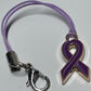 Non-Specific Purple Awareness Ribbon Lanyards with Split Ring or Clasp