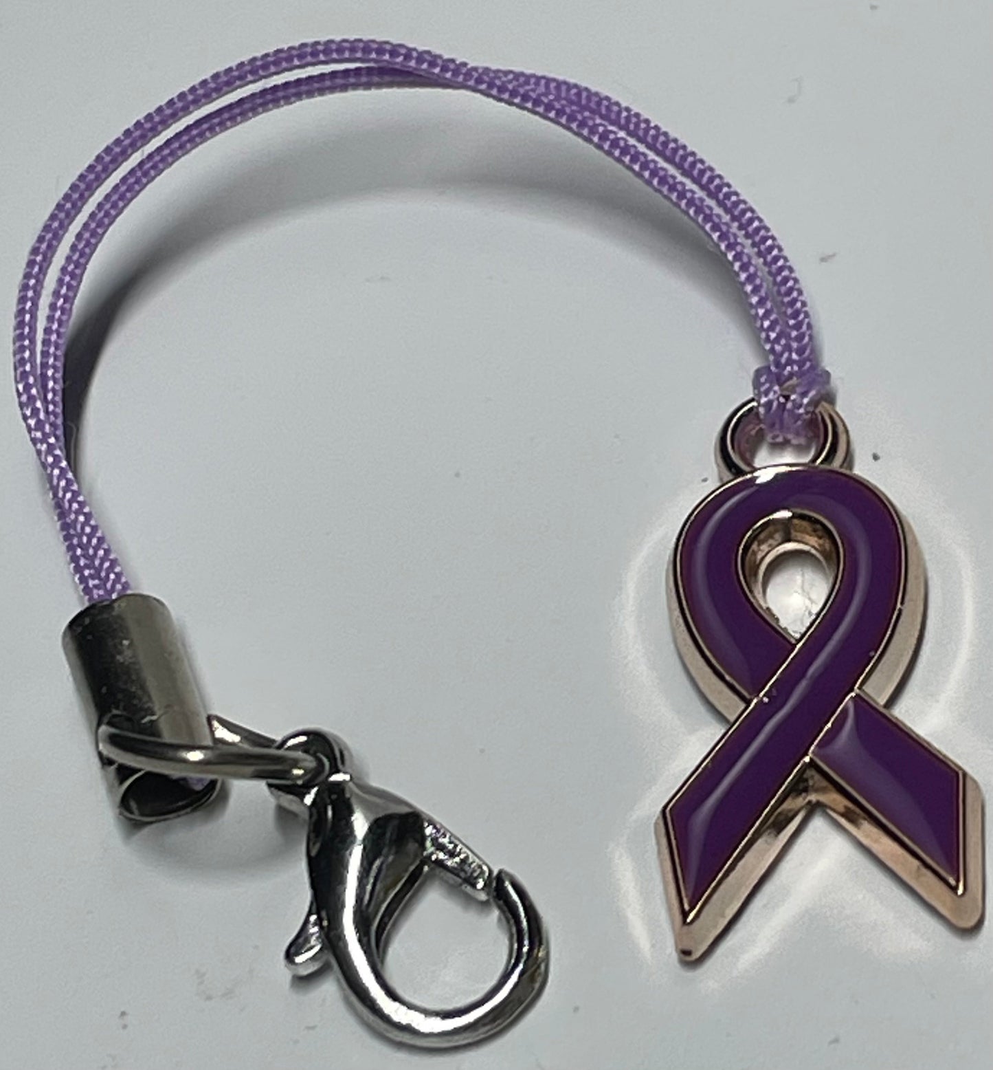 Non-Specific Purple Awareness Ribbon Lanyards with Split Ring or Clasp