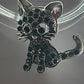 Cute Diamanté Cartoon Cat Kitten Brooch