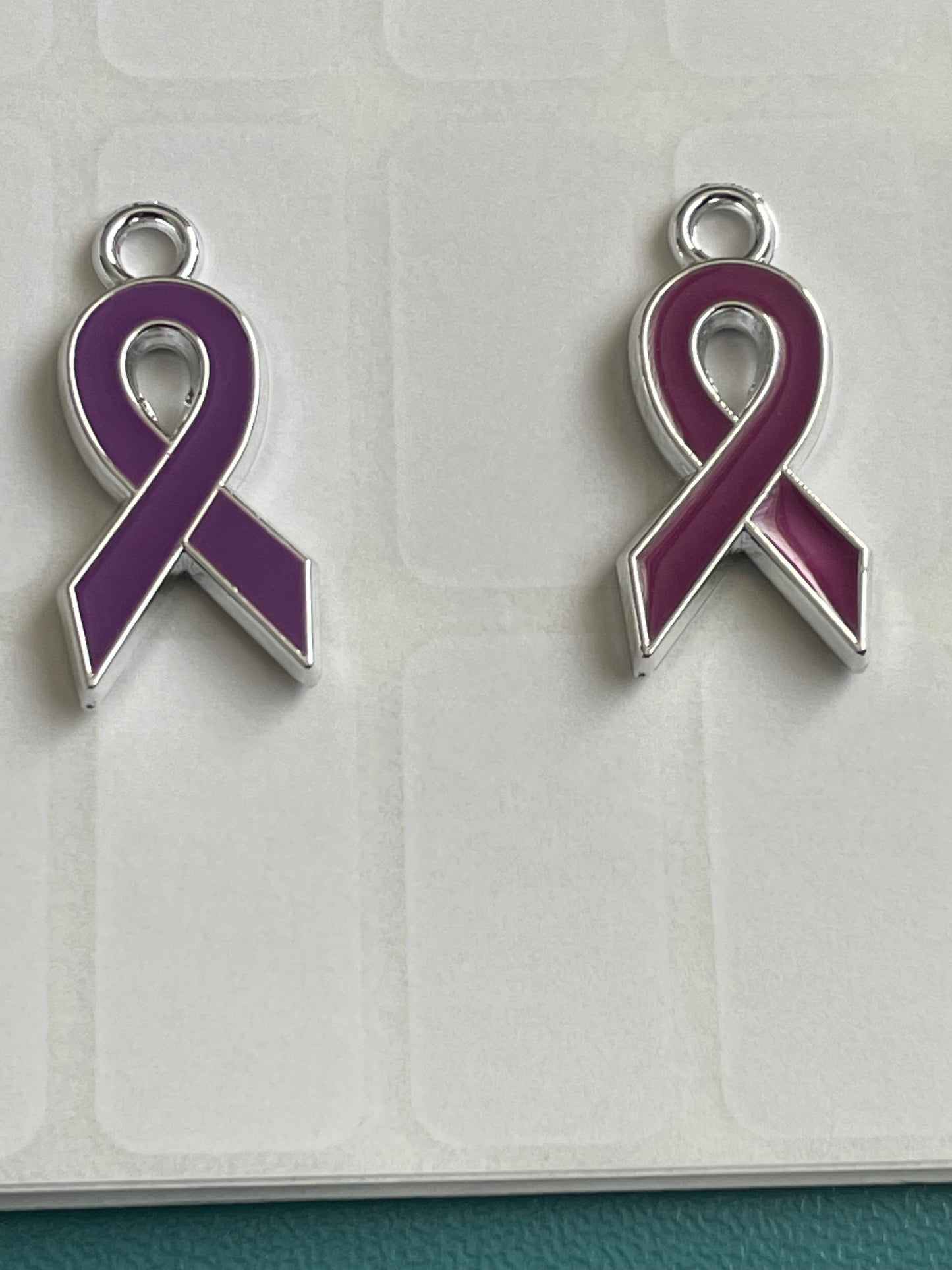 Medical Condition Purple Awareness & Hope Ribbon Charms (charm only)