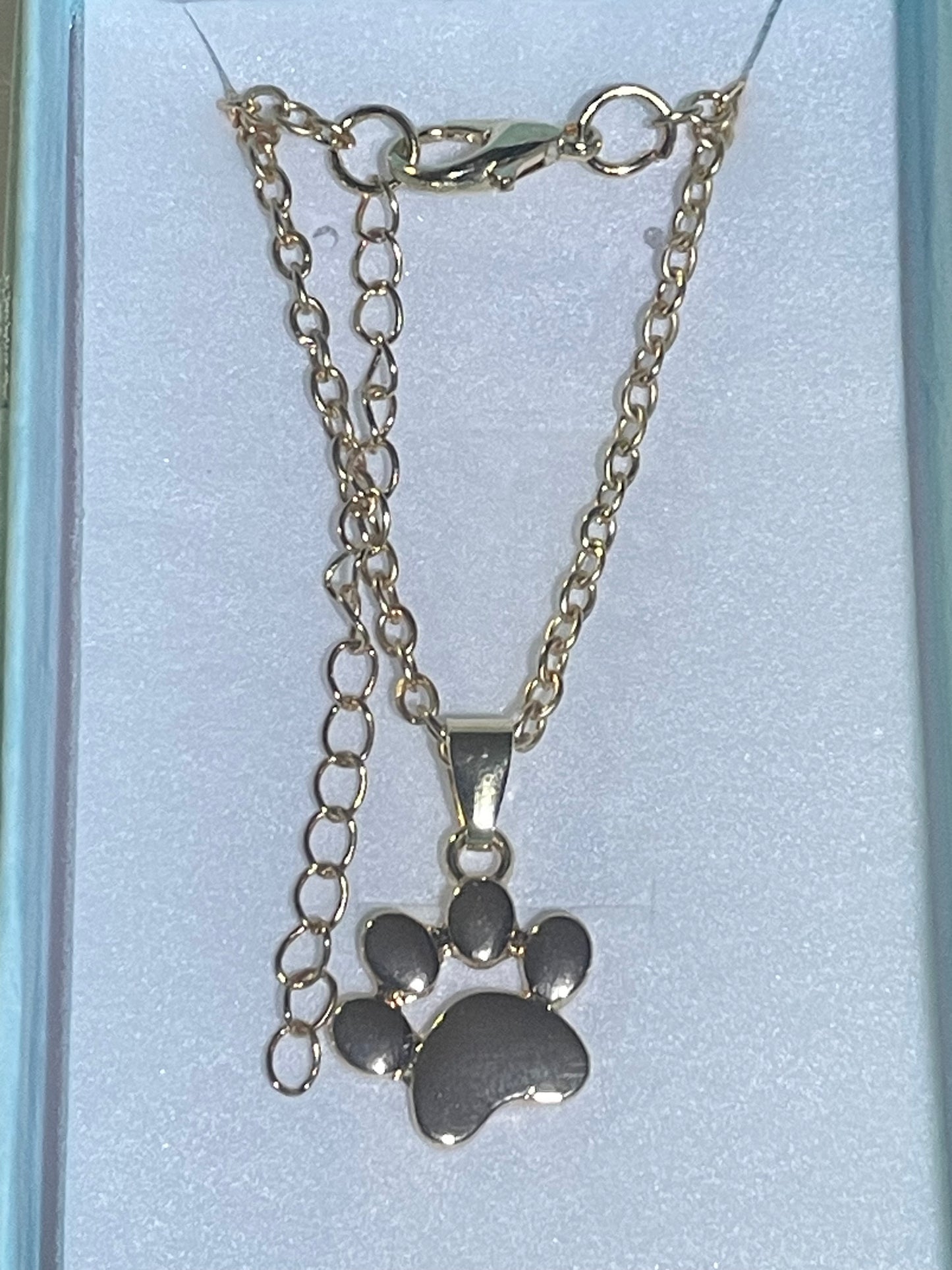 Rose Gold Coloured Paw Pendant & Chain