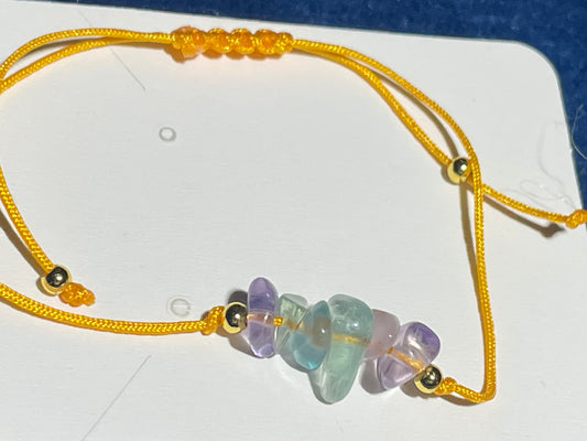 Natural Gemstone Beads with adjustable string bracelet