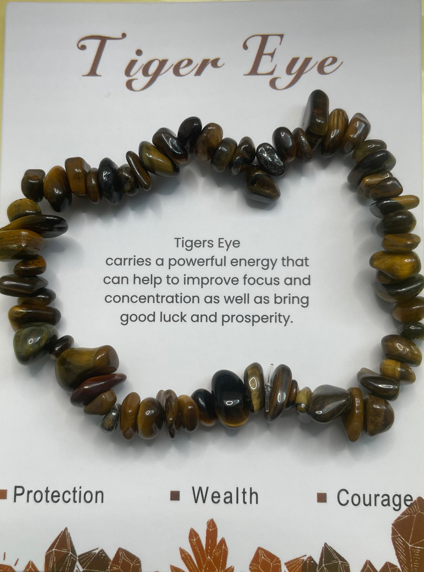 Natural Quartz Crystal Stone 19cm (approx) Gravel Bracelet with Information Card