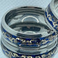 8mm Stainless Steel Ring Gold Dragon Detail on Glittery Blue Band