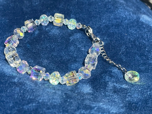 Mixed 8mm AB Crystal Glass Beads Bracelet